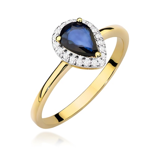 Pierścionek W0455 Szafir 0,60ct żółte złoto 375