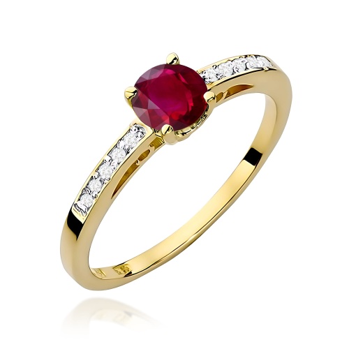 Pierścionek W0066 Rubin 0,60ct żółte złoto 375