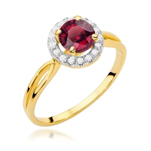 Pierścionek W0538 Rubin 1,20ct żółte złoto 375