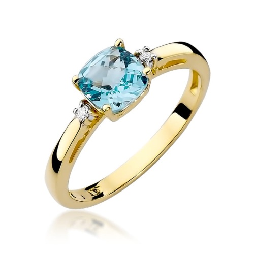 Pierścionek W0003 Topaz Swiss 1,10ct żółte złoto 375