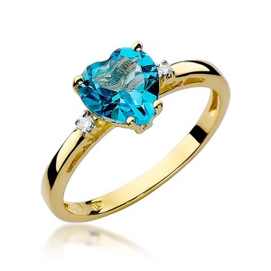 Pierścionek W0012 Topaz Swiss 1,20ct żółte złoto 375
