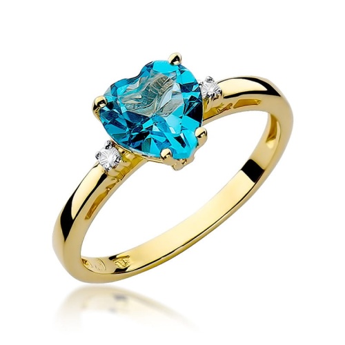 Pierścionek W0012 Topaz Swiss 1,20ct żółte złoto 375