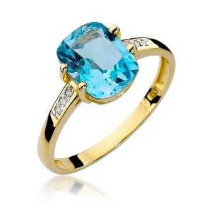 Pierścionek W0038 Topaz Swiss 2,40ct żółte złoto 375