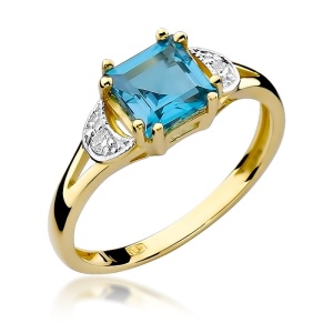 Pierścionek W0040B Topaz Swiss 1,40ct żółte złoto 375