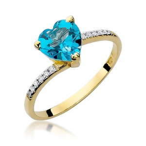 Pierścionek W0050 Topaz Swiss 1,20ct żółte złoto 375