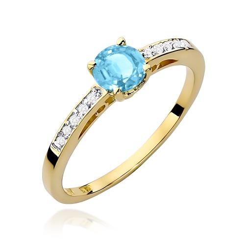 Pierścionek W0066 Topaz Swiss 0,50ct żółte złoto 375
