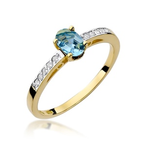 Pierścionek W0067 Topaz Swiss 0,50ct żółte złoto 375