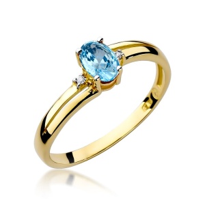 Pierścionek W0068 Topaz Swiss 0,50ct żółte złoto 375