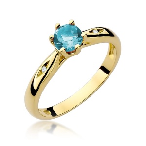 Pierścionek W0074 Topaz Swiss 0,50ct żółte złoto 375