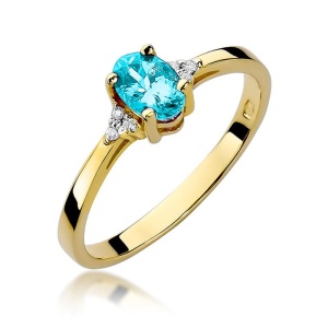 Pierścionek W0301 Topaz Swiss 0,50ct żółte złoto 375