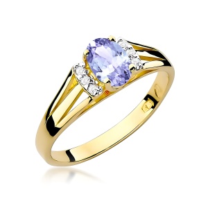 Pierścionek W0005 Tanzanit 0,40ct żółte złoto 375