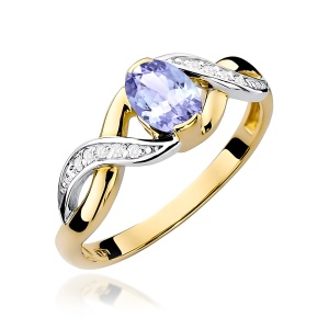 Pierścionek W0028 Tanzanit 0,40ct żółte złoto 375