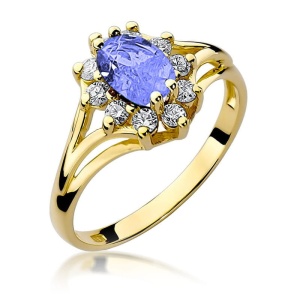 Pierścionek W0037 Tanzanit 0,70ct żółte złoto 375