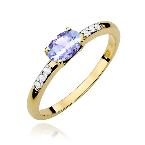 Pierścionek W0077 Tanzanit 0,40ct żółte złoto 375