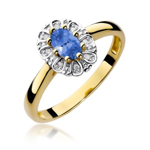 Pierścionek W0304 Tanzanit 0,40ct żółte złoto 375