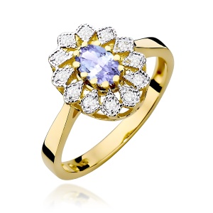 Pierścionek W0354 Tanzanit 0,40ct żółte złoto 375