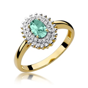 Pierścionek W0303 Szmaragd 0,40ct żółte złoto 375