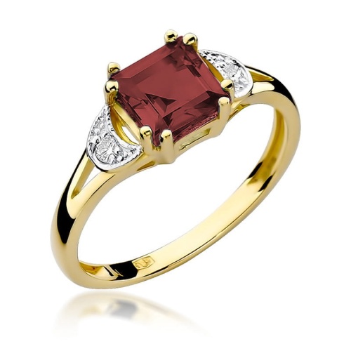 Pierścionek W0040B Granat 1,30ct żółte złoto 375