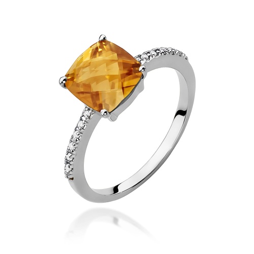 Pierścionek W0511 Cytryn 2,00ct białe złoto 375