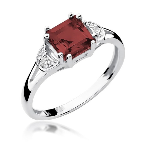 Pierścionek W0040B Granat 1,30ct białe złoto 375