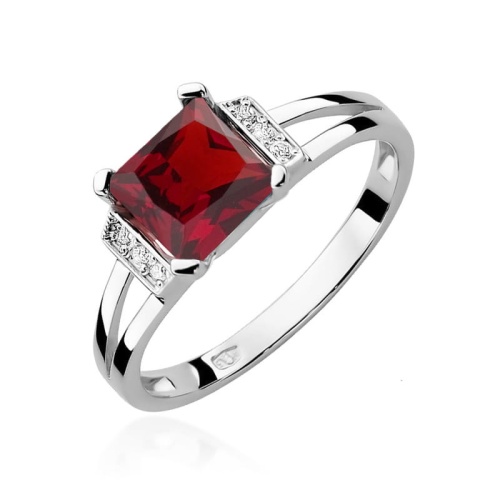 Pierścionek W0103 Granat 1,30ct białe złoto 375