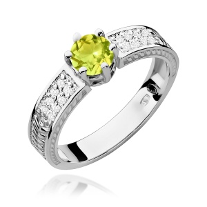 Pierścionek W0075 Oliwin 0,60ct białe złoto 375