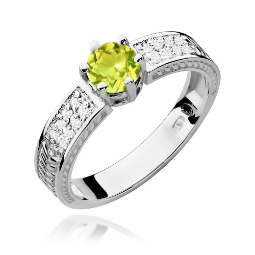 Pierścionek W0075 Oliwin 0,60ct białe złoto 375
