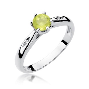 Pierścionek W0074 Oliwin 0,60ct białe złoto 375