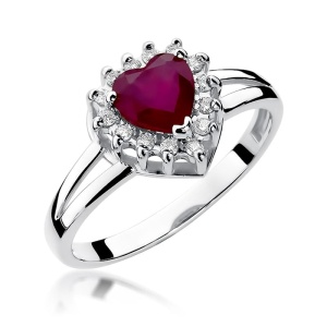 Pierścionek W0310 Rubin 1,10ct białe złoto 375