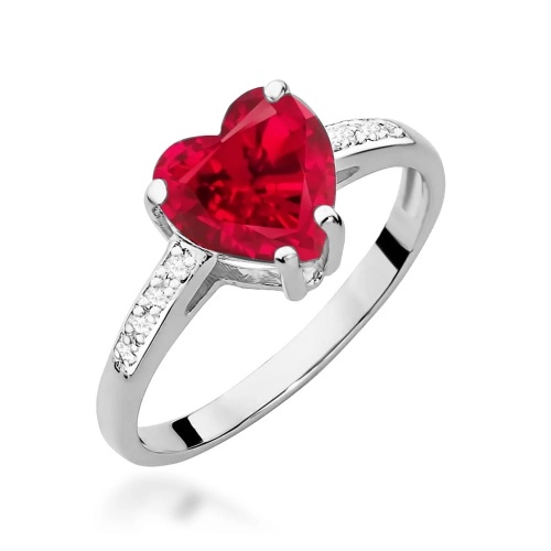 Pierścionek W0031 Rubin 1,70ct białe złoto 375