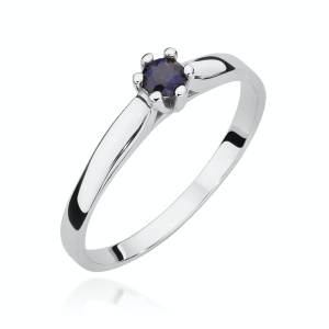 Pierścionek W0222 Szafir 0,15ct białe złoto 375