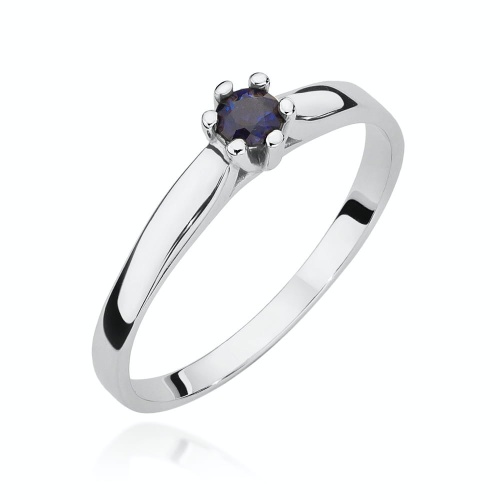 Inel W0222 Safir 0,15ct Aur alb 375