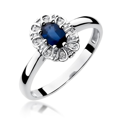Inel W0304 Safir 0,70ct Aur alb 375