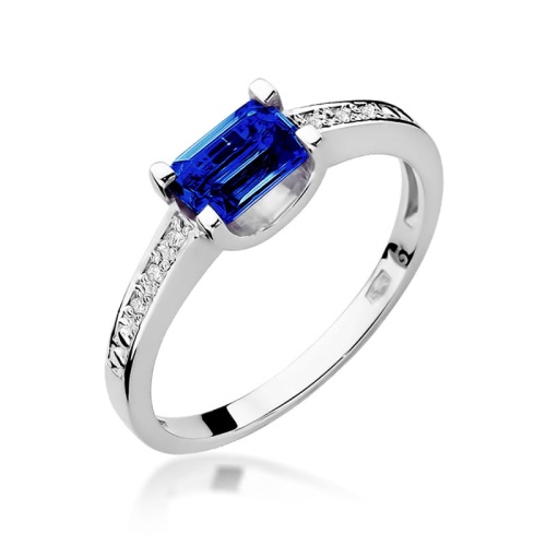 Pierścionek W0105 Szafir 0,60ct białe złoto 375