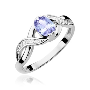 Pierścionek W0028 Tanzanit 0,40ct białe złoto 375