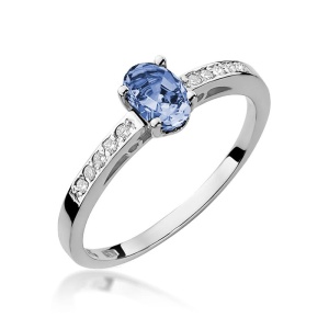 Pierścionek W0067 Tanzanit 0,40ct białe złoto 375