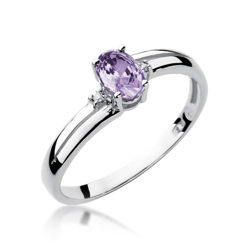 Pierścionek W0068 Tanzanit 0,40ct białe złoto 375