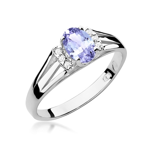 Pierścionek W0005 Tanzanit 0,40ct białe złoto 375