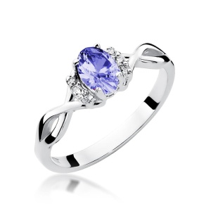 Pierścionek W0019 Tanzanit 0,40ct białe złoto 375