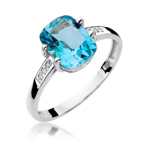 Pierścionek W0038 Topaz Swiss 2,40ct białe złoto 375