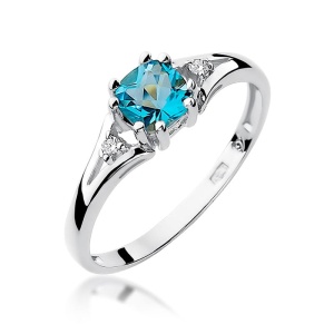 Pierścionek W0044 Topaz Swiss 0,70ct białe złoto 375
