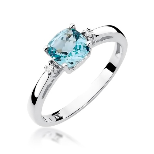 Pierścionek W0003 Topaz Swiss 1,10ct białe złoto 375