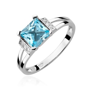 Pierścionek W0103 Topaz Swiss 1,40ct białe złoto 375