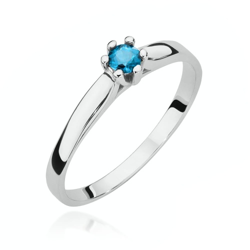 Pierścionek W0222 Topaz Swiss 0,15ct białe złoto 375