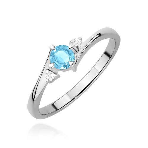 Pierścionek W0346B Topaz Swiss 0,25ct białe złoto 375