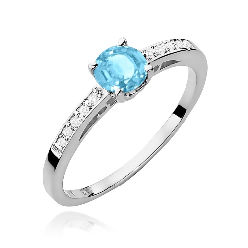 Pierścionek W0066 Topaz Swiss 0,50ct białe złoto 375