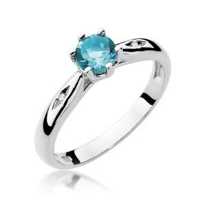 Pierścionek W0074 Topaz Swiss 0,50ct białe złoto 375