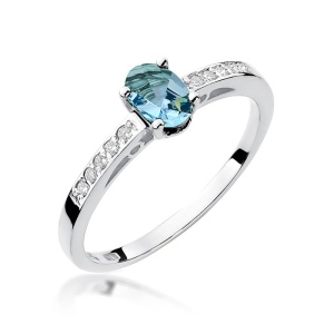 Pierścionek W0067 Topaz Swiss 0,50ct białe złoto 375