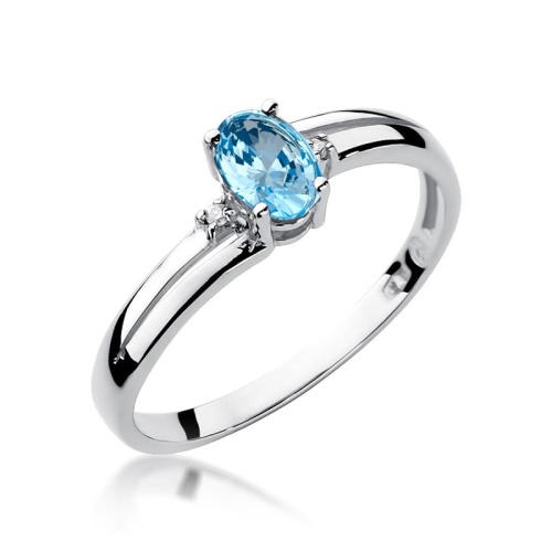 Pierścionek W0068 Topaz Swiss 0,50ct białe złoto 375