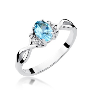 Pierścionek W0019 Topaz Swiss 0,50ct białe złoto 375